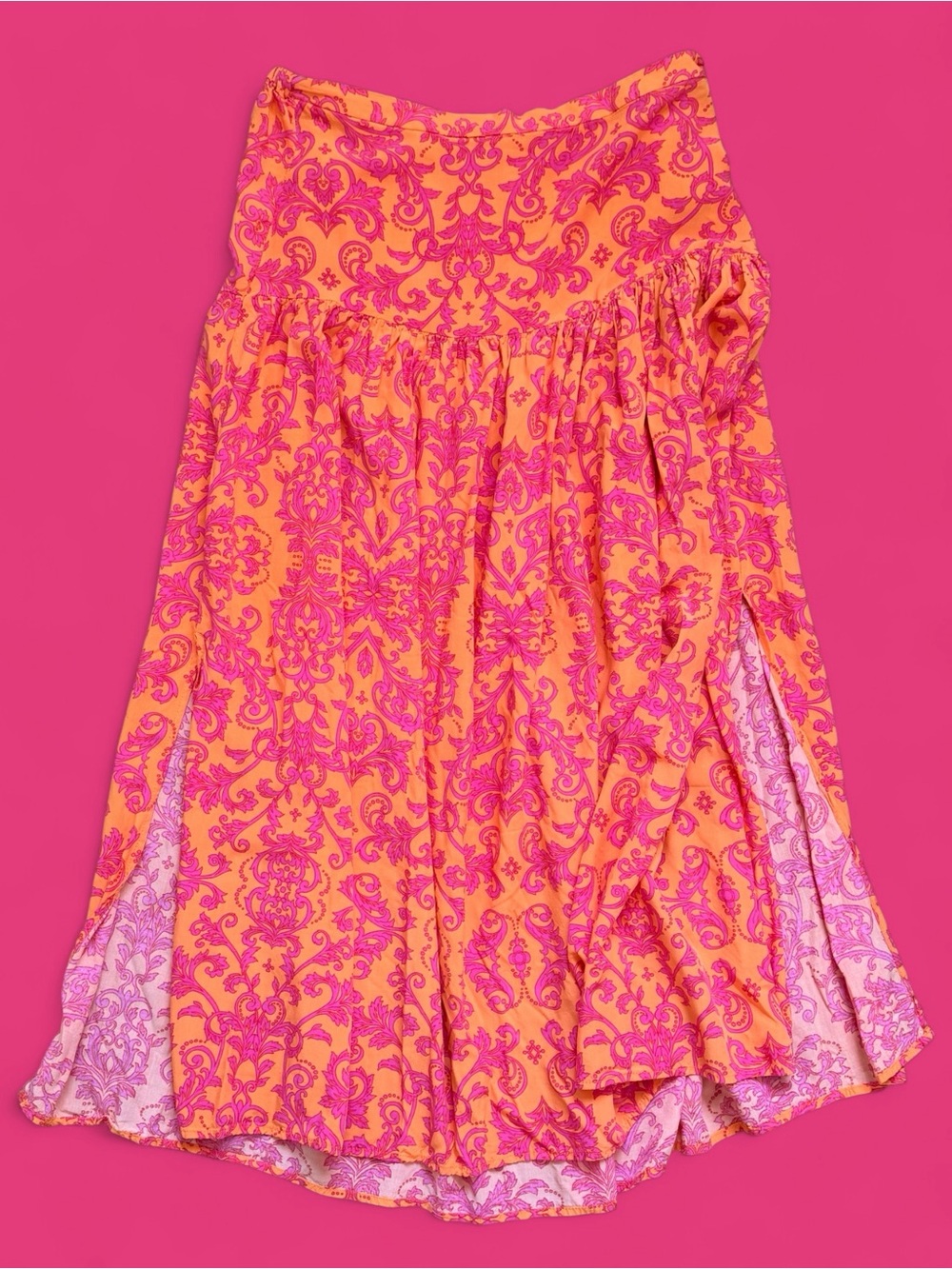 Abel the Label Bondi Maxi Skirt Pink & Orange Size Large